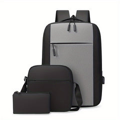 Set of 3 Men's Backpack Computer Bags