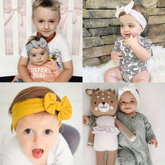 18pcs Colorful Bow Nylon Elastic Headbands for Baby Girls