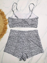 Polka Dot Bikini Set Women's Sexy Bra & Shorts Swimsuit