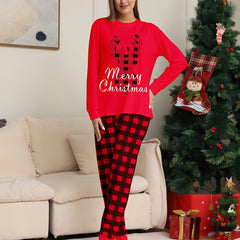 Christmas Pattern Pajama Set Long Sleeve Top & Pants Women's Sleepwear