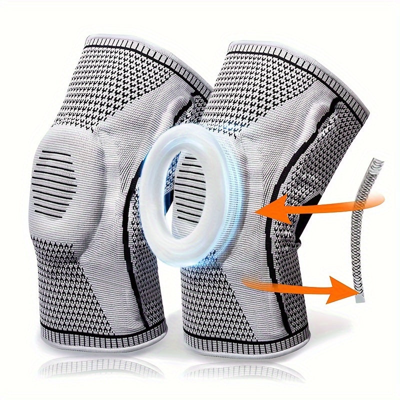 Outdoor Breathable Silicone Sports Knee Pad Gray