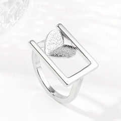Heart Shaped Peach Steel Ring for Women