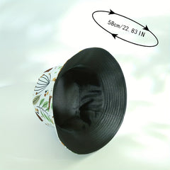 Plant Print Bucket Hat Lightweight Fisherman Cap for Women