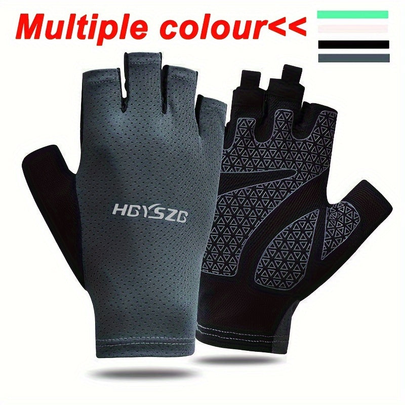 Mountain Bike Half Finger Cycling Gloves Anti Slip Breathable Sweat Absorbing