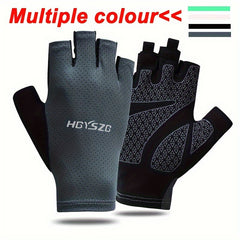 Mountain Bike Half Finger Cycling Gloves Anti Slip Breathable Sweat Absorbing