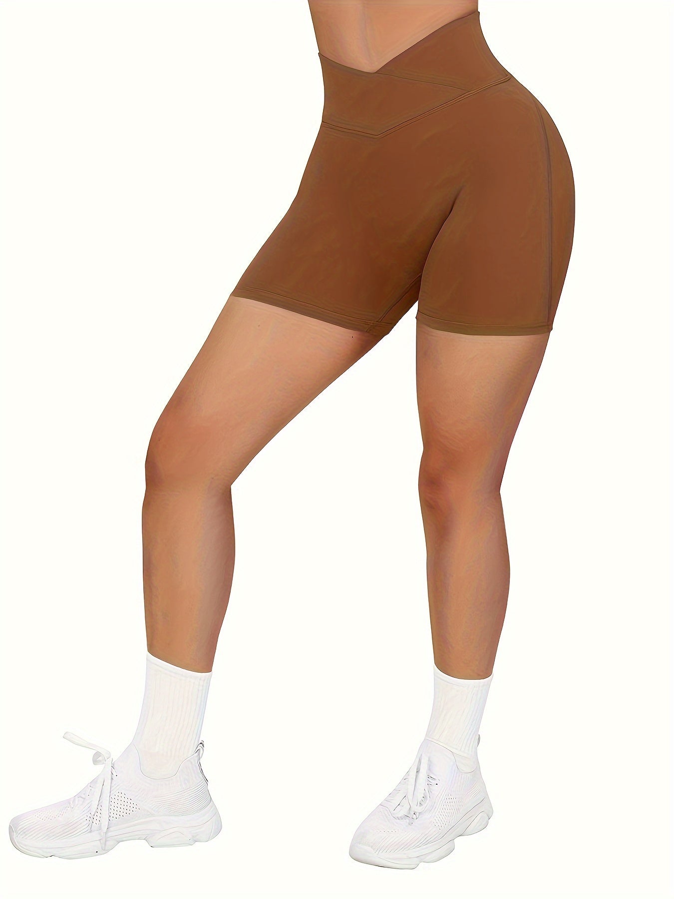 V Cut Waist Seamless Yoga Shorts Slim Fit