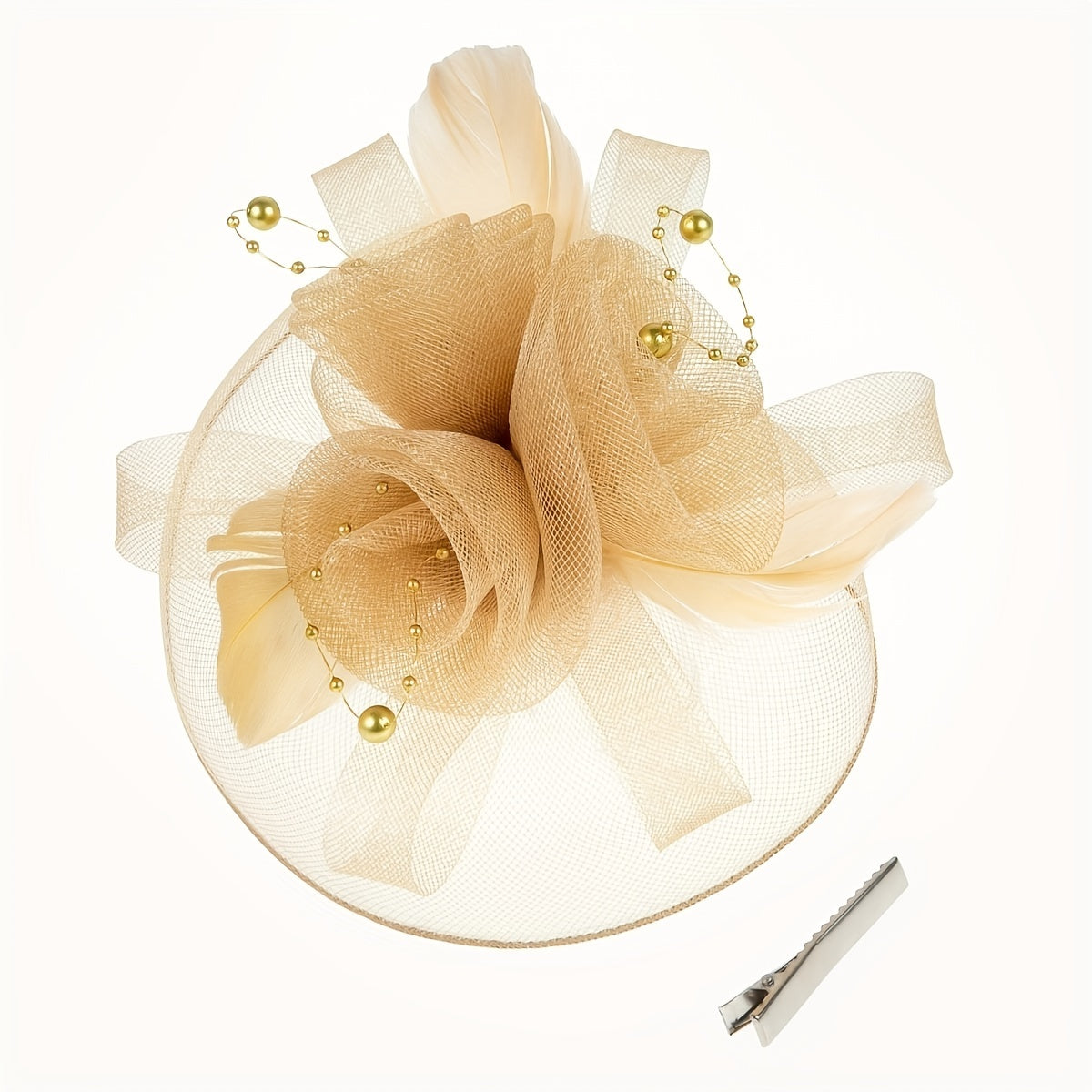 Women Feather Hair Clip Duck Billed Clip for Derby Hat Church Hat