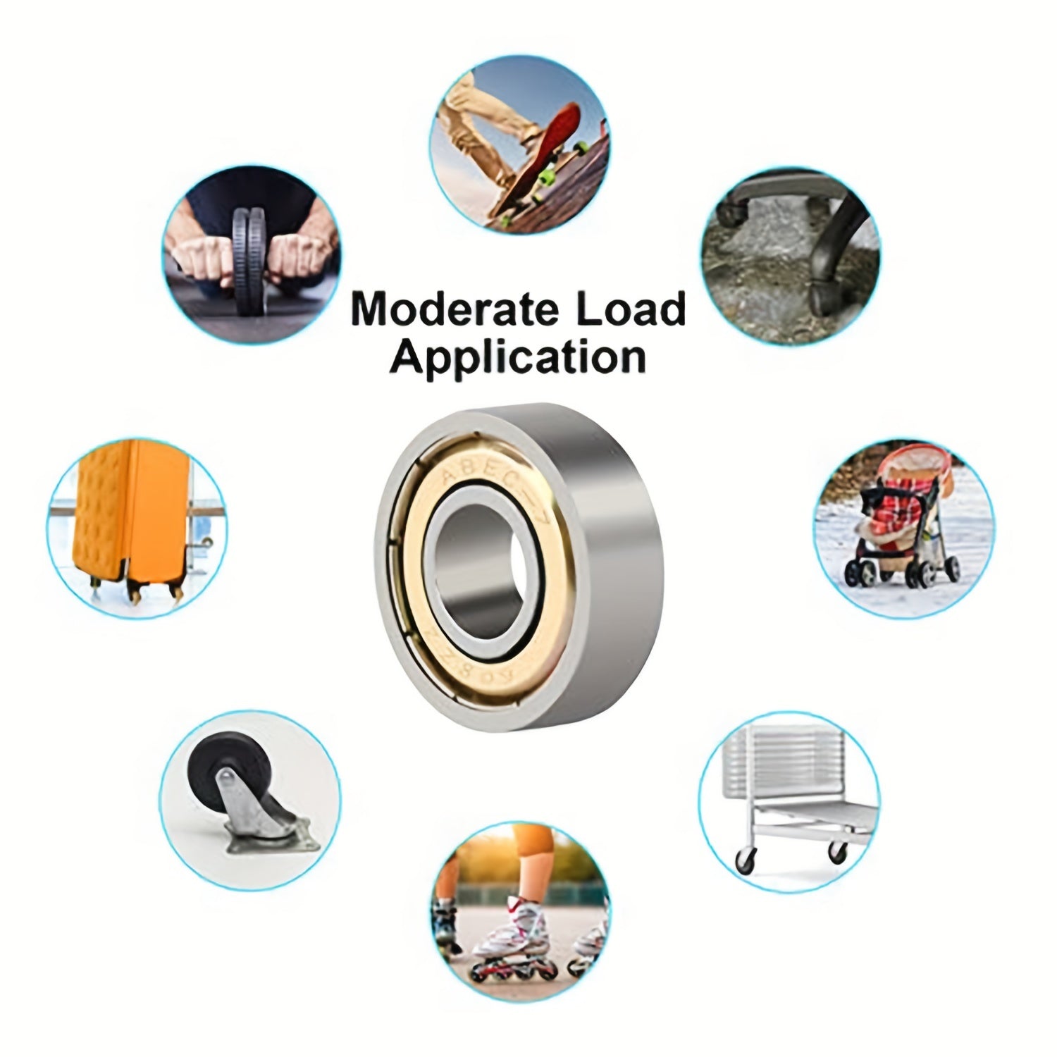 High Performance 608 ZZ Ball Bearings 10pcs