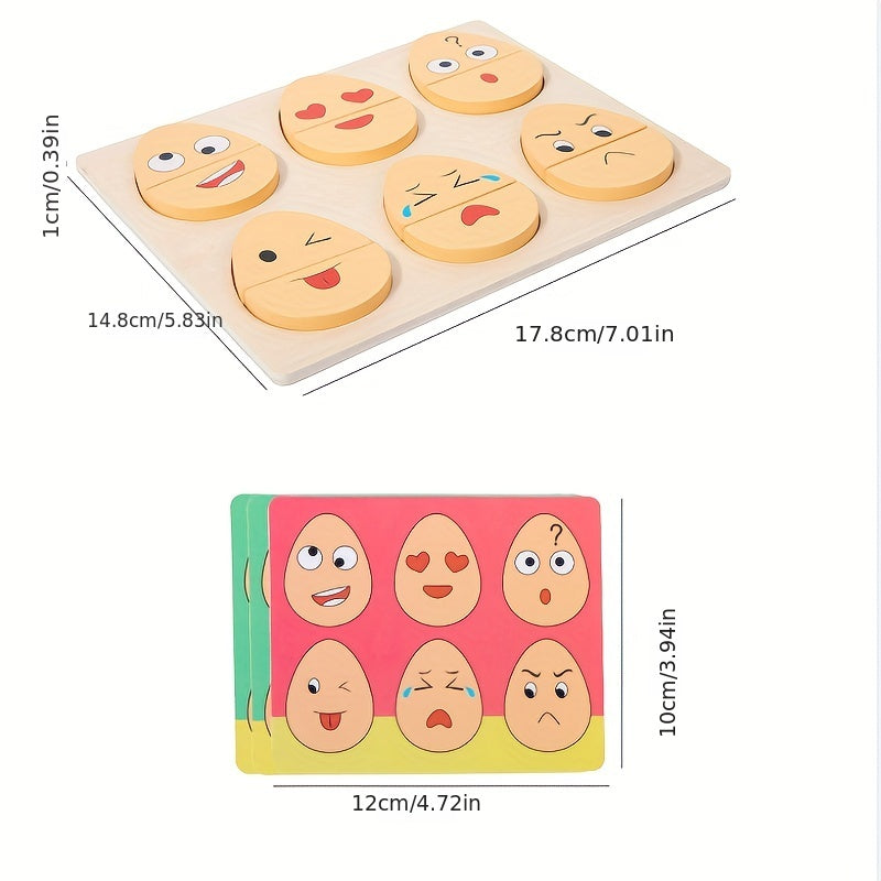 Wooden Expression Matching Game for Kids