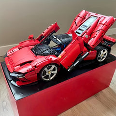 Red Sports Car Building Block Toy Set for Adults