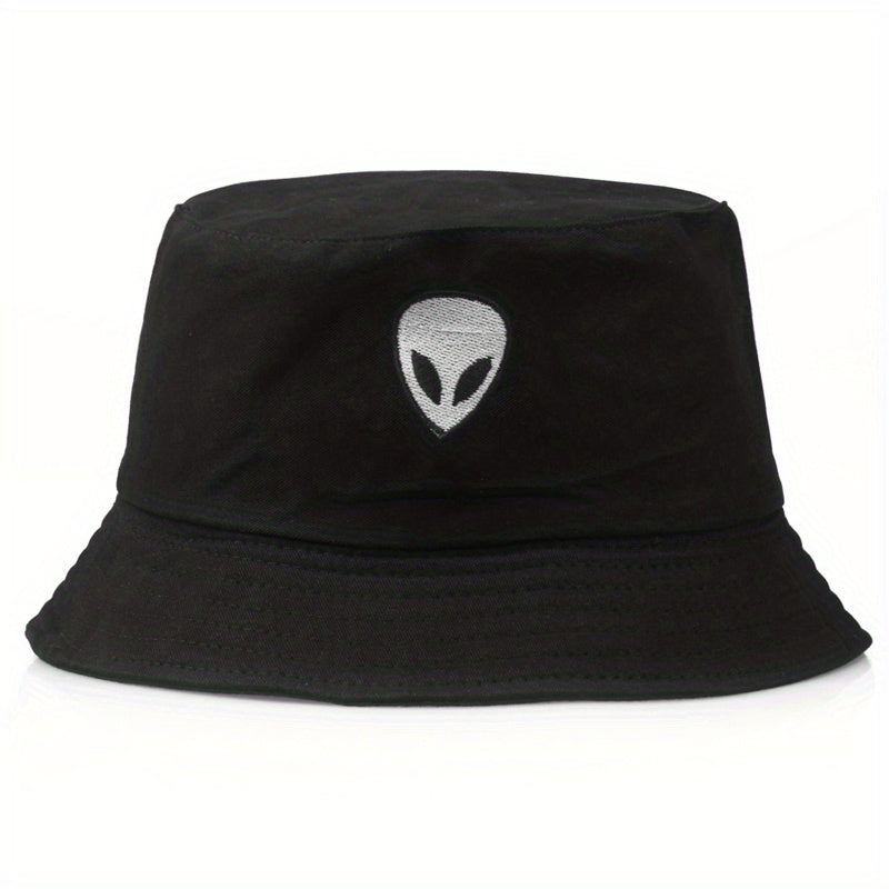 Alien Embroidered Bucket Hat Couple Basin Hat Lightweight Sunshade Cap