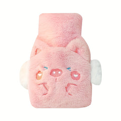 Cartoon 500ml Plush Hot Water Bag Hand Warmer - Embroidered Insert Bag