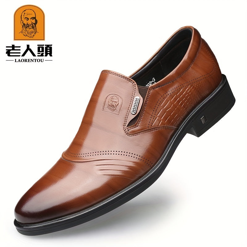 LAORENTOU Men's Slip On Formal Shoes Wear resistant Non Slip Smart Casual Shoes