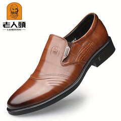 LAORENTOU Men's Slip On Formal Shoes Wear resistant Non Slip Smart Casual Shoes