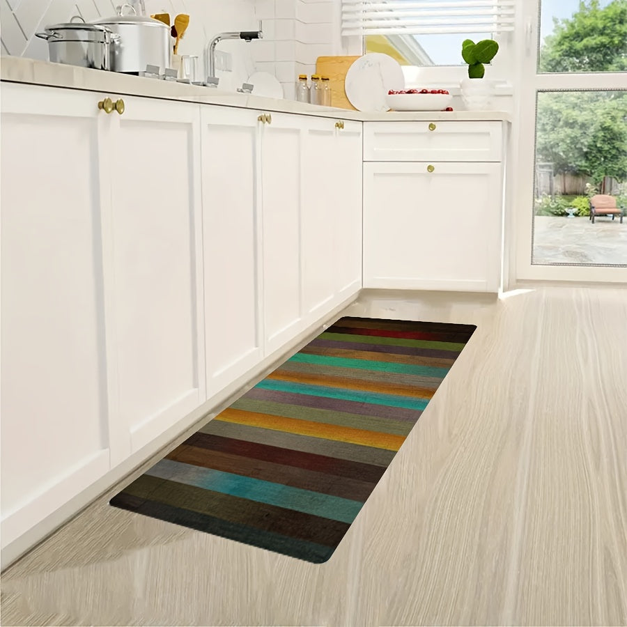 Crystal Velvet Striped Carpet Entrance Door Mat