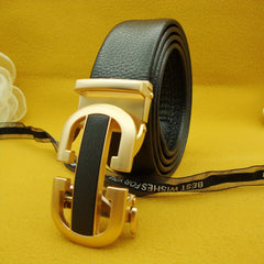 Men's Automatic Buckle Belt PU Leather Business Suit Waist Strap