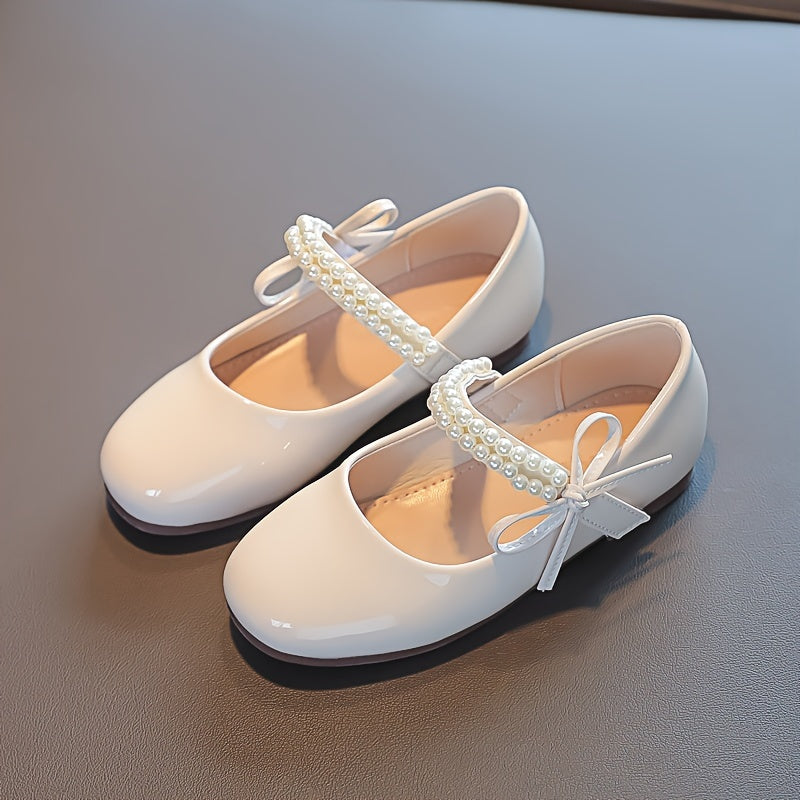 Girls Rhinestone Bow Ballet Shoes Lightweight Non Slip Dress Shoes
