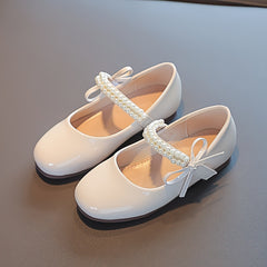 Girls Rhinestone Bow Ballet Shoes Lightweight Non Slip Dress Shoes