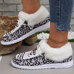 Women's Christmas Snowman & Leopard Skateboard Shoes Low Top