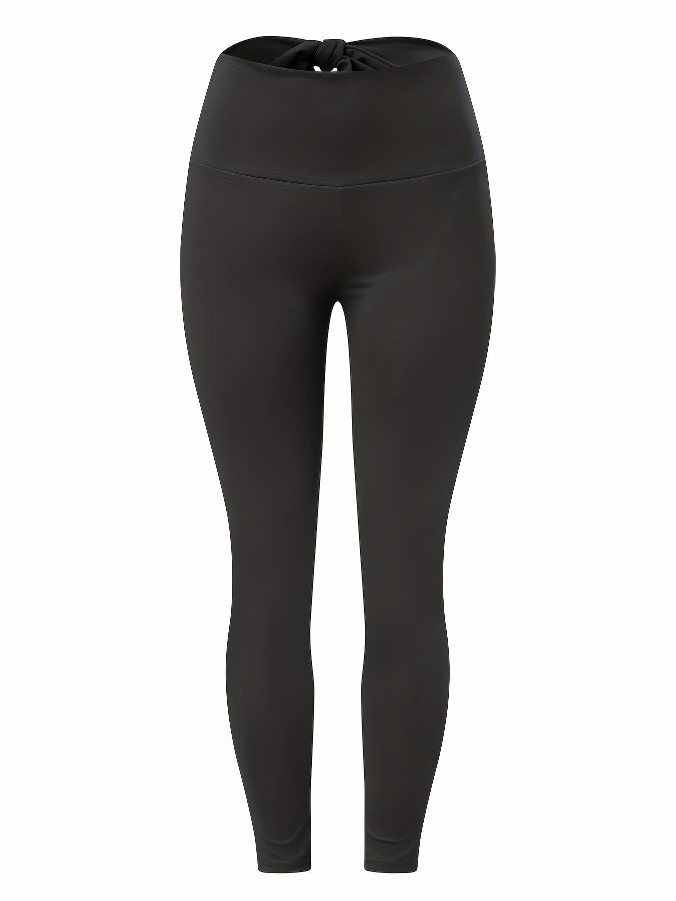 High Waist Ruched Knotted Yoga Sports Leggings Solid Butt Lifting