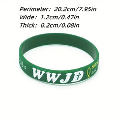 Christian WWJD Bible Verse Rubber Bracelet Silicone Wristband