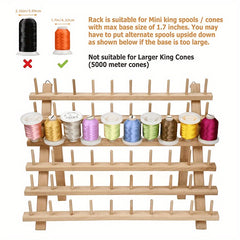 60 Spool Wooden Thread Holder Sewing Embroidery Rack Organizer