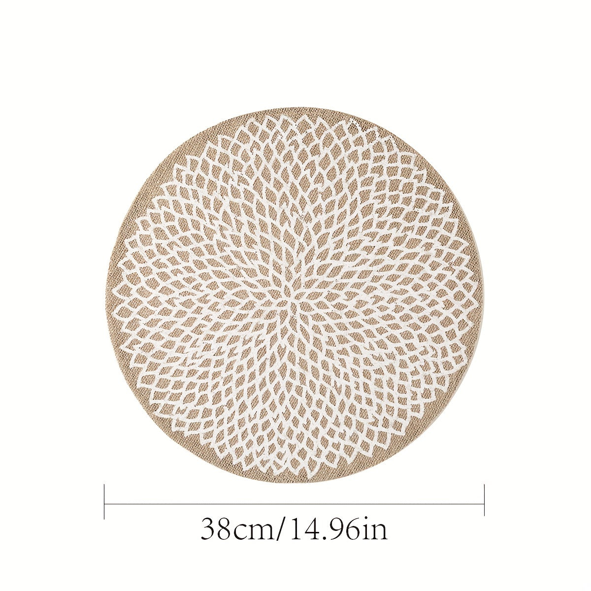 6pcs Jute Printed Placemat Heat Insulation Mat for Dining Decor