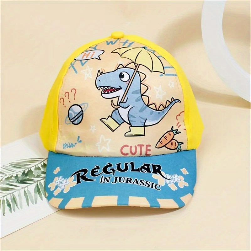 Dinosaur & Letter Graphic Baseball Cap for Toddler Kids