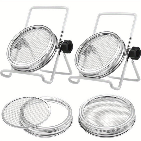 Mason Jar Sprouting Stands & Lids for Regular & Wide Mouth Jars