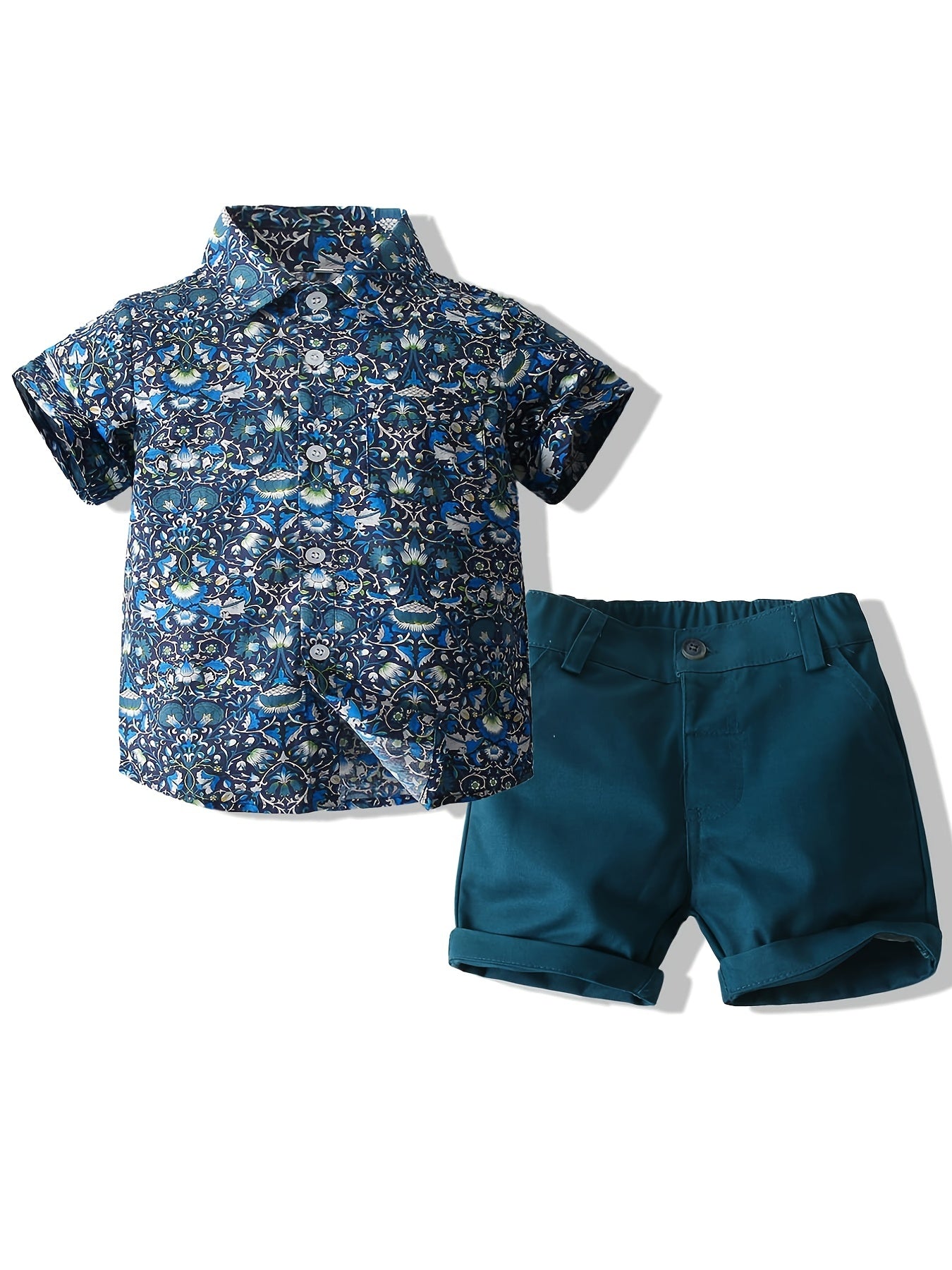 Boys Lotus Outfit Shorts & Shirt Short Sleeves Casual Summer Kids Clothes