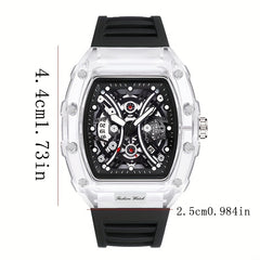 Men's Transparent Barrel Hollow Night Glow Automatic Quartz Watch