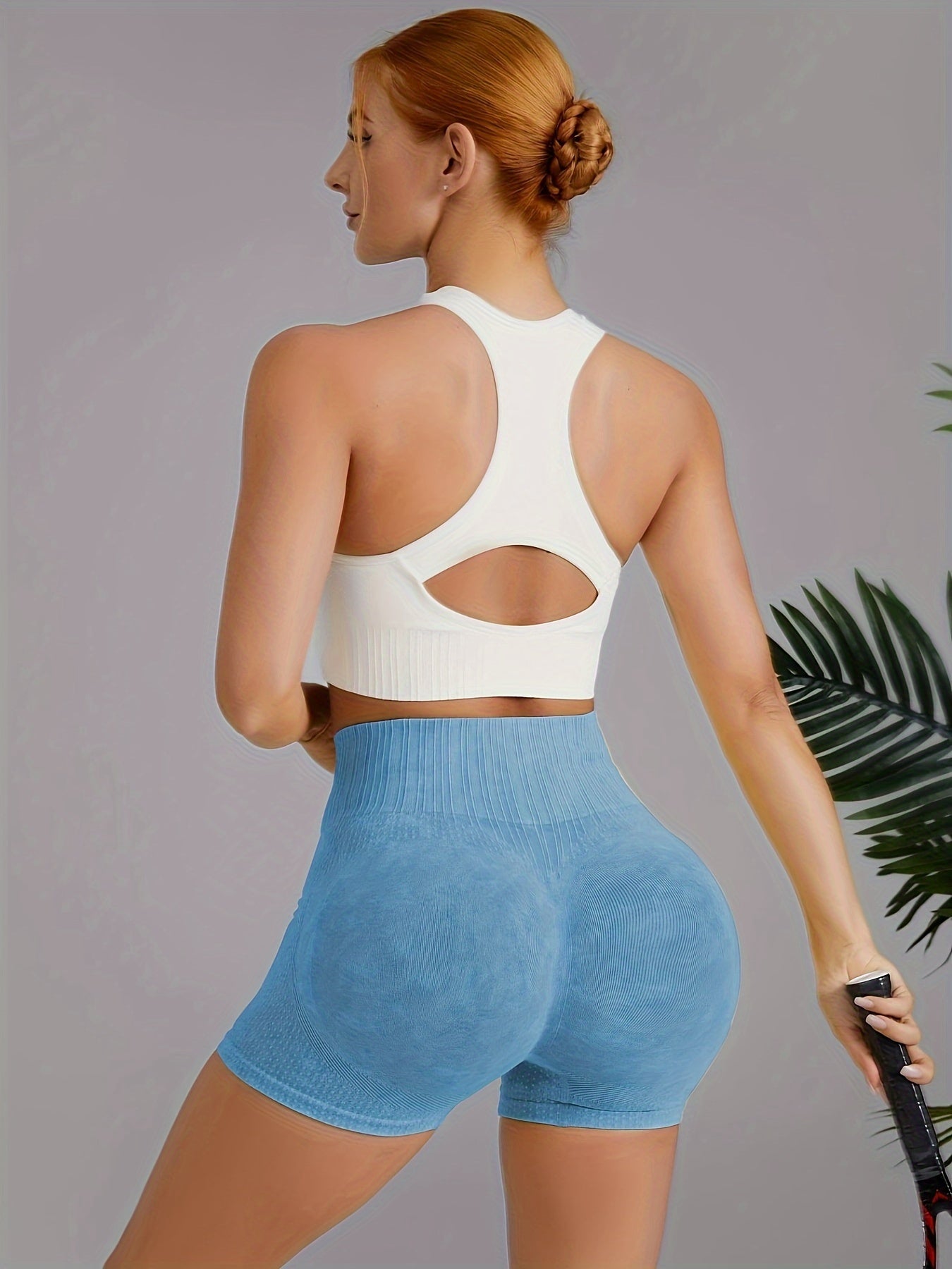 High Stretch Yoga Shorts Solid Running Workout Sports Shorts