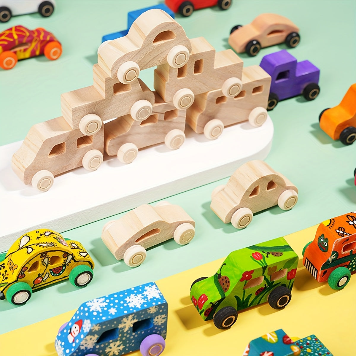 Wooden Car Truck DIY Graffiti Set - Creative Craft Kit