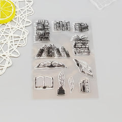 Clear Stamp for Crafting, Transparent Book Theme Design