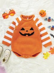 Halloween Party Baby Unisex Pumpkin Sweater Romper Cosplay Clothes
