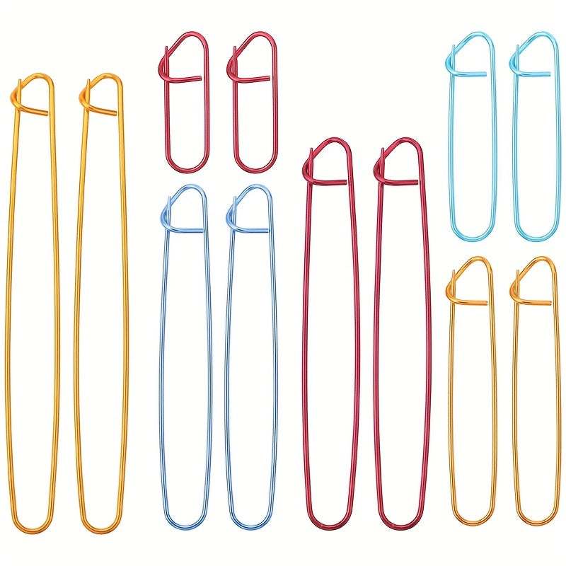 12pcs Colorful Yarn Stitch Holder Set Needles Practical Knitting Crochet Tools