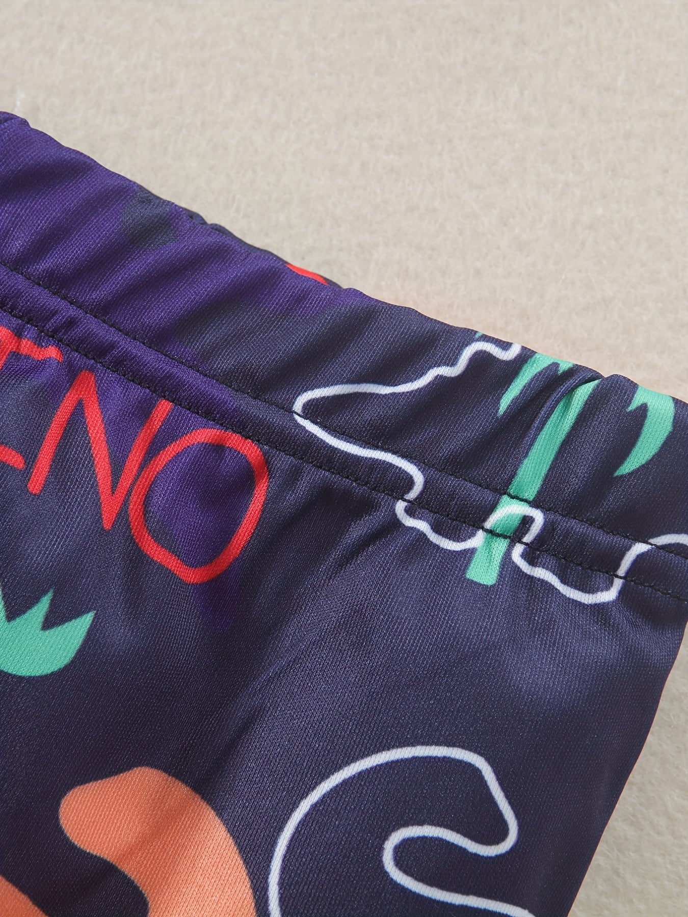 Boys Dinosaur Print Swim Trunks & Cap Set for Beach Vacation