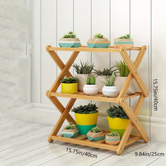 3 Tier Wooden Plant Stand Indoor Outdoor Flower Pot Shelf Rack Organizer