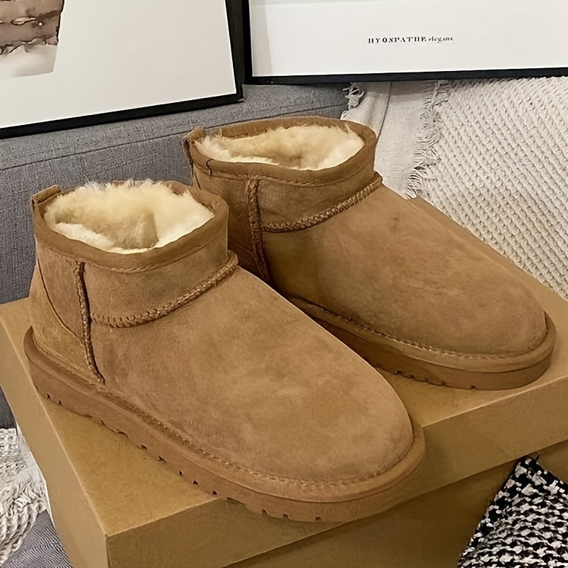 Women's Snow Boots Plush Lined Slip On Short Boots