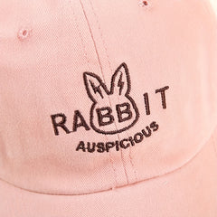 Rabbit Embroidery Baseball Cap Cartoon Solid Casual Sun Hat Adjustable Dad Hats