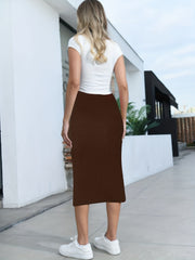 Solid High Waist Bodycon Skirt for Women