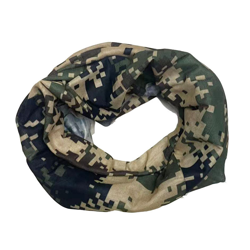 Green Camo Face Cover Mask Neck Gaiters Windproof Neckerchief