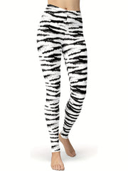 Cow Print High Waisted Yoga Leggings Tummy Control
