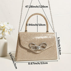 Glitter Satchel Bag with Bowknot for Party