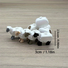 Sheep Farm Building Blocks Set for Kids, DIY Farm Toy Animal Model Puzzle Set