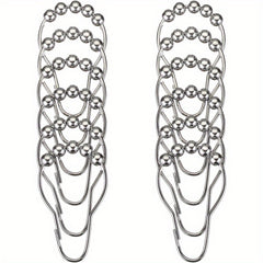 12pcs Stainless Steel Shower Curtain Hooks for Bathroom Shower Rods
