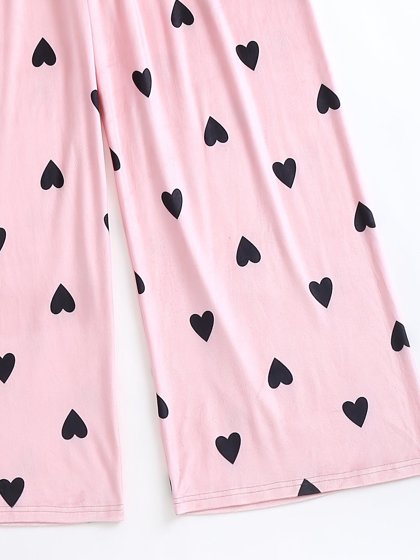 Heart Print Elastic Waist Home Wear Pants