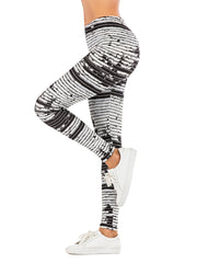 Women's Floral Stripe Yoga Pants High Waist Leggings