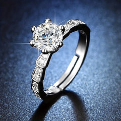 Adjustable Zircon Decor Copper Rings for Women Girls