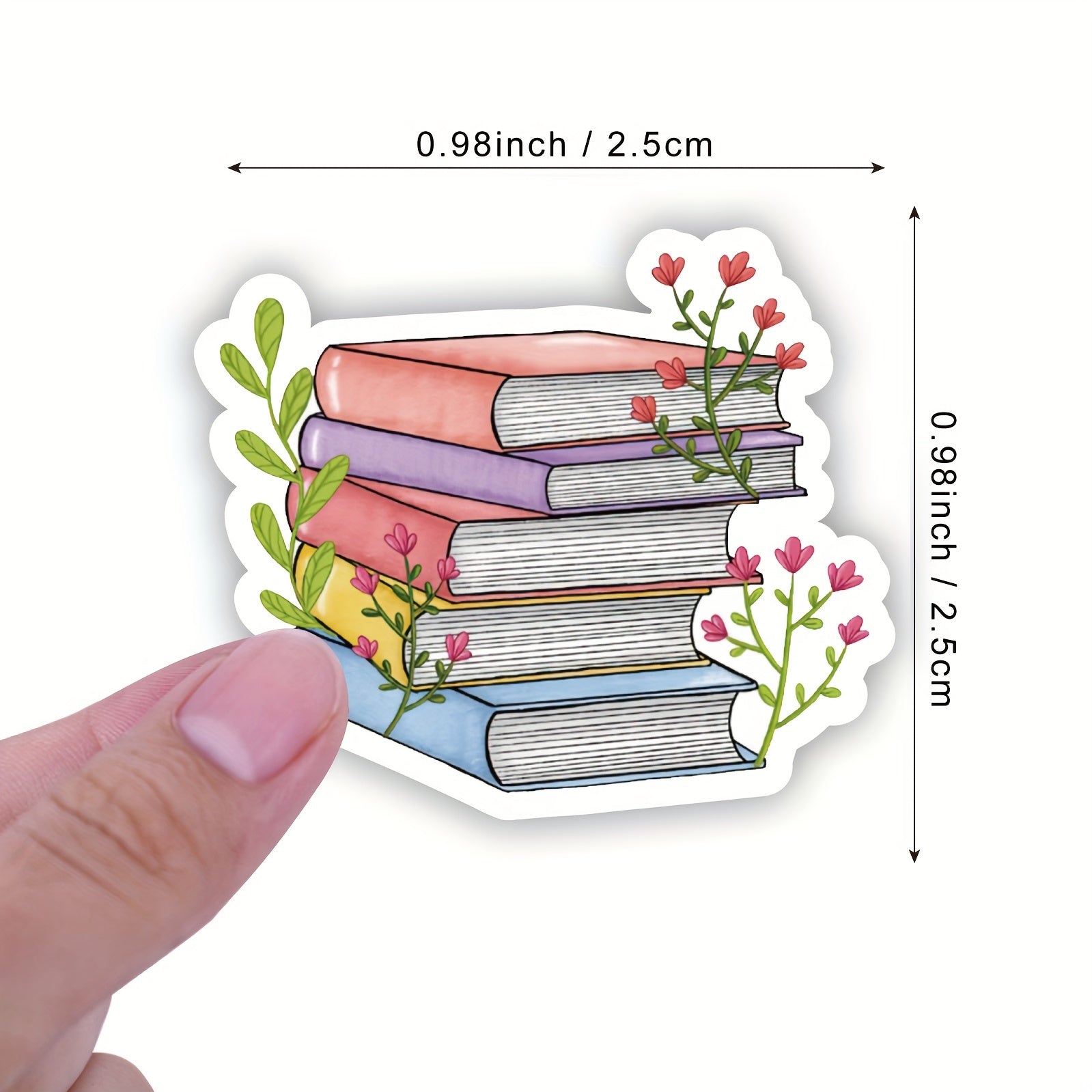 500 Pcs Flower Sticker Book Roll Waterproof Vinyl Stickers